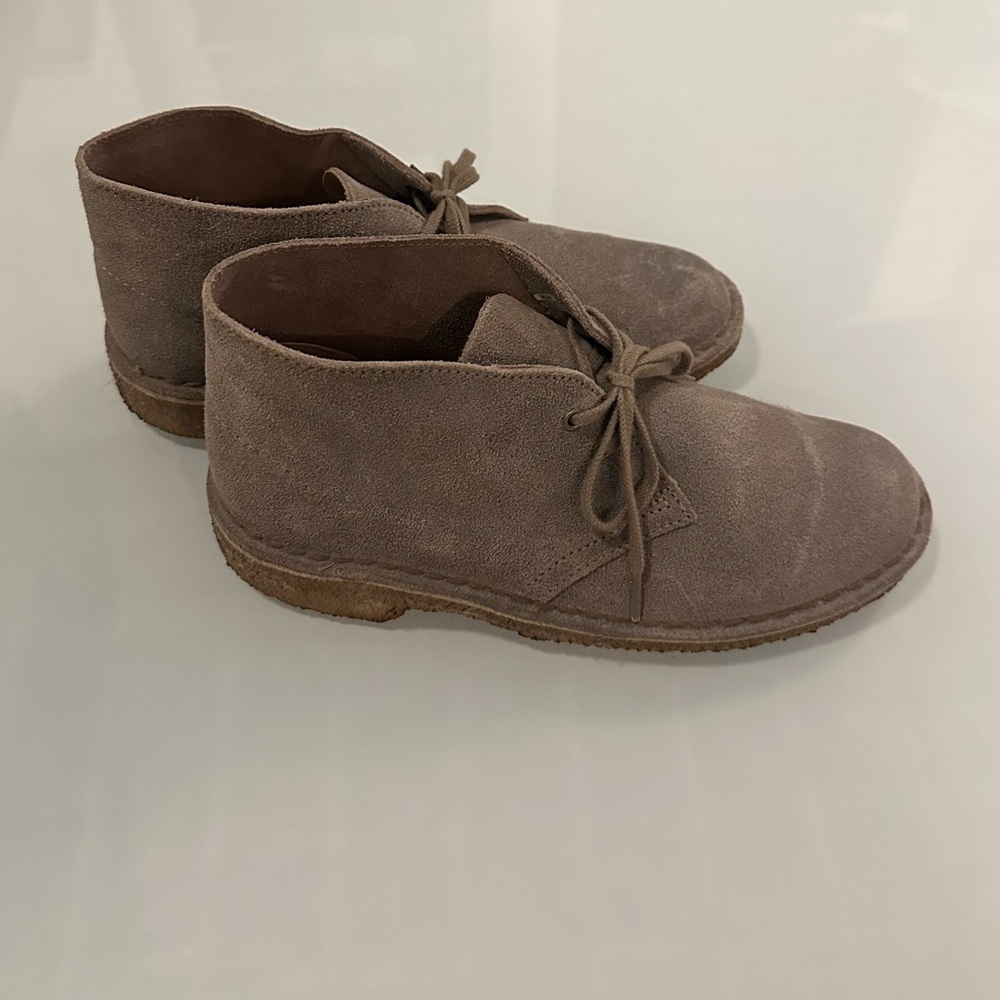 Clarks Taupe Suede Ankle Boots